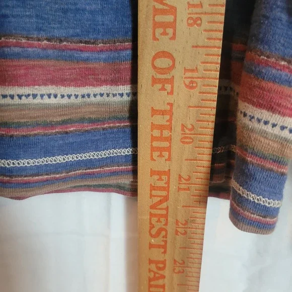 Lauren Ralph Lauren Striped Southwestern Hoodie XS Multi Color Cotton Pullover - Picture 10 of 12